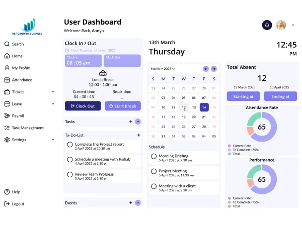 Employee management dashboard