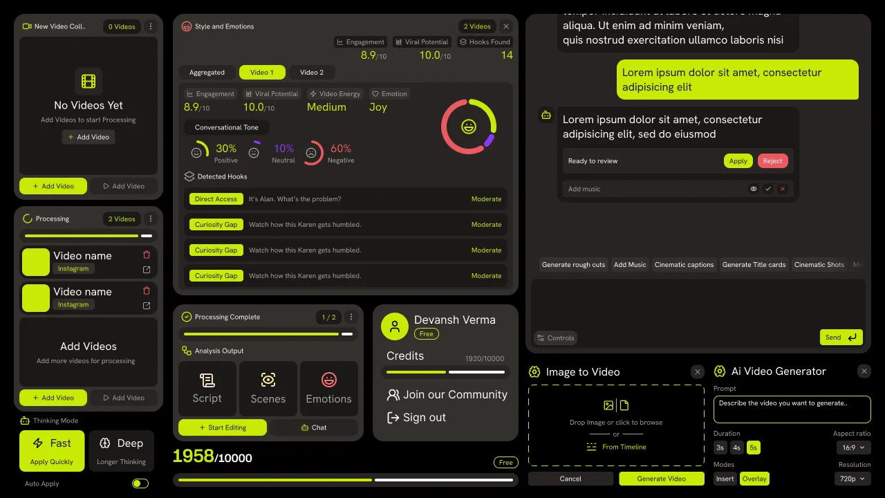 Alkemii Labs — AI tool UI design